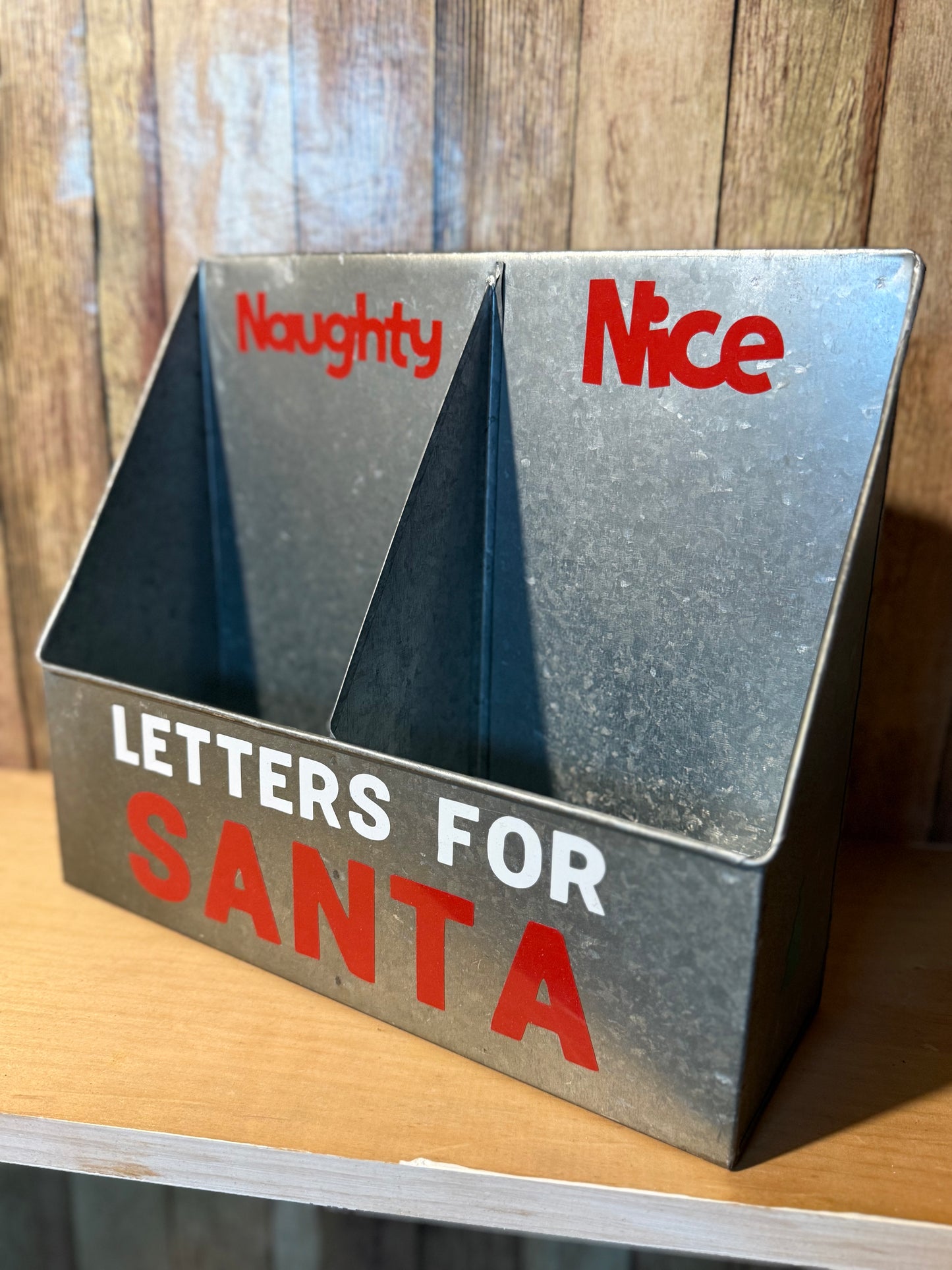 Letters to Santa tin sign, Naughy or nice