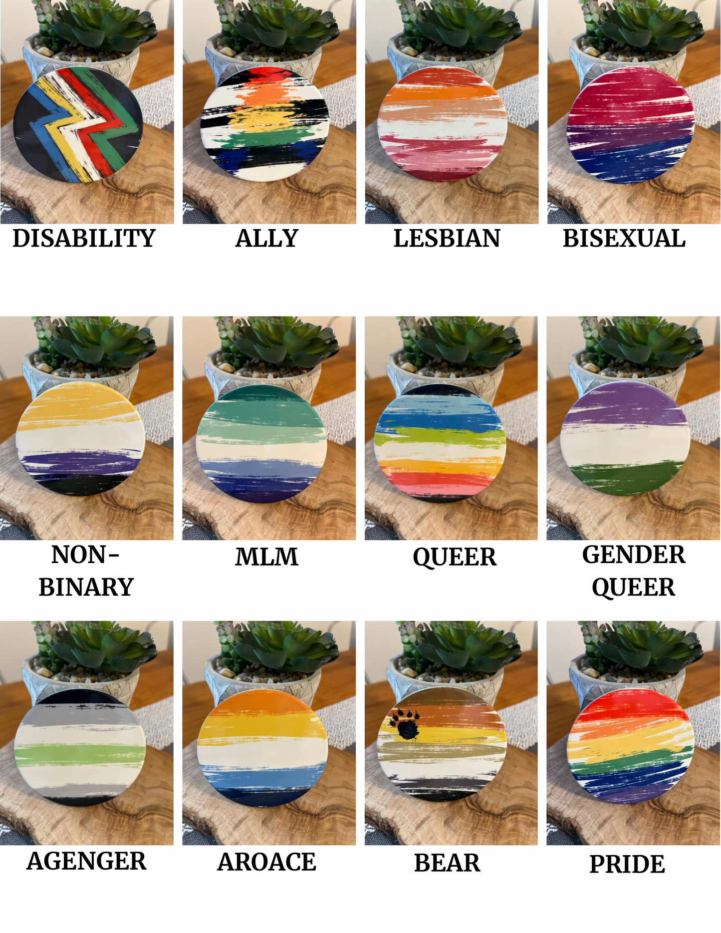 LGBTQ Ceramic Pride Flag Coasters