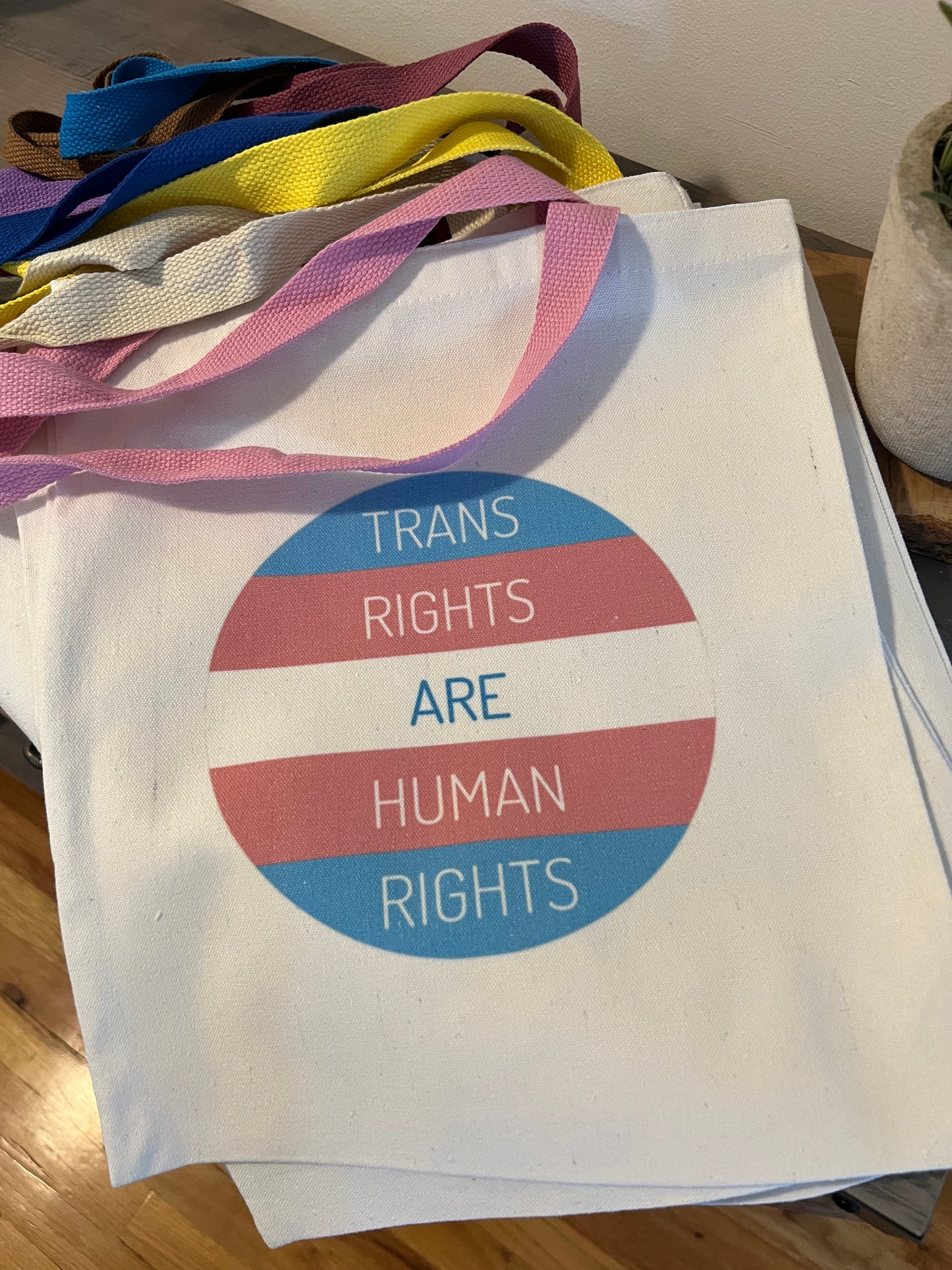 Trans Rights Are Human Rights, Canvas Tote Bag