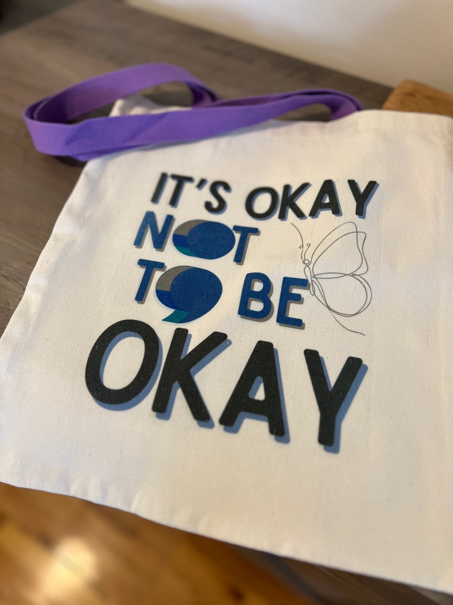 Its Okay Not to Okay, Mental Health, Canvas Tote Bag