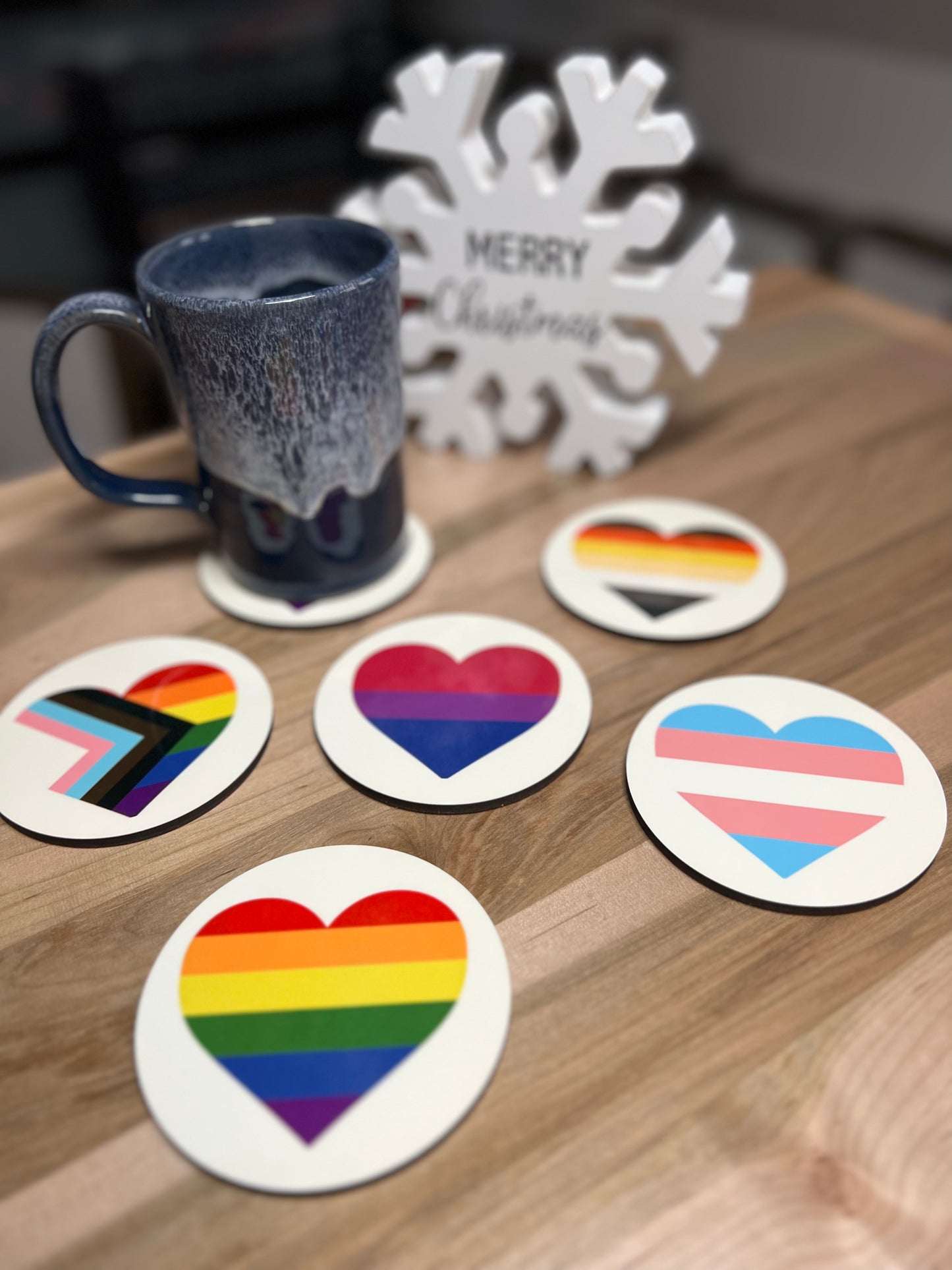 LGBTQ+ Coasters, 6 Pack, Pride, Love is Love, Trans Rights