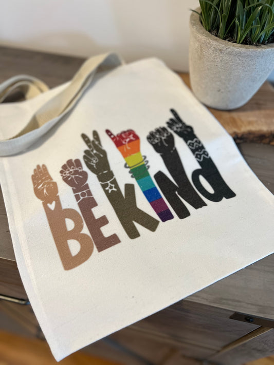 Be Kind, Equality, Inclusion, Canvas Tote Bag