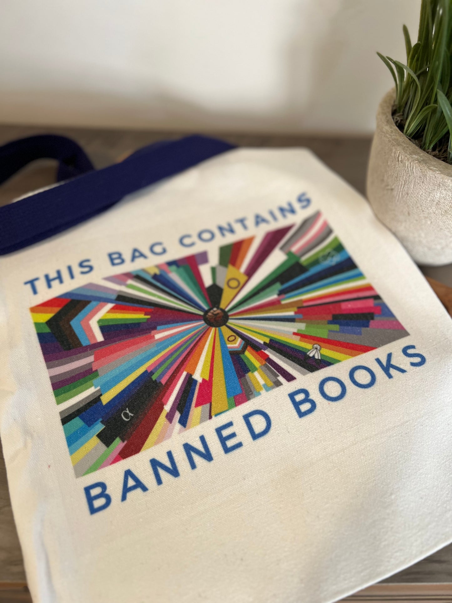 Banned Book, Equality, Pride Flags, BLM, Canvas Tote Bag