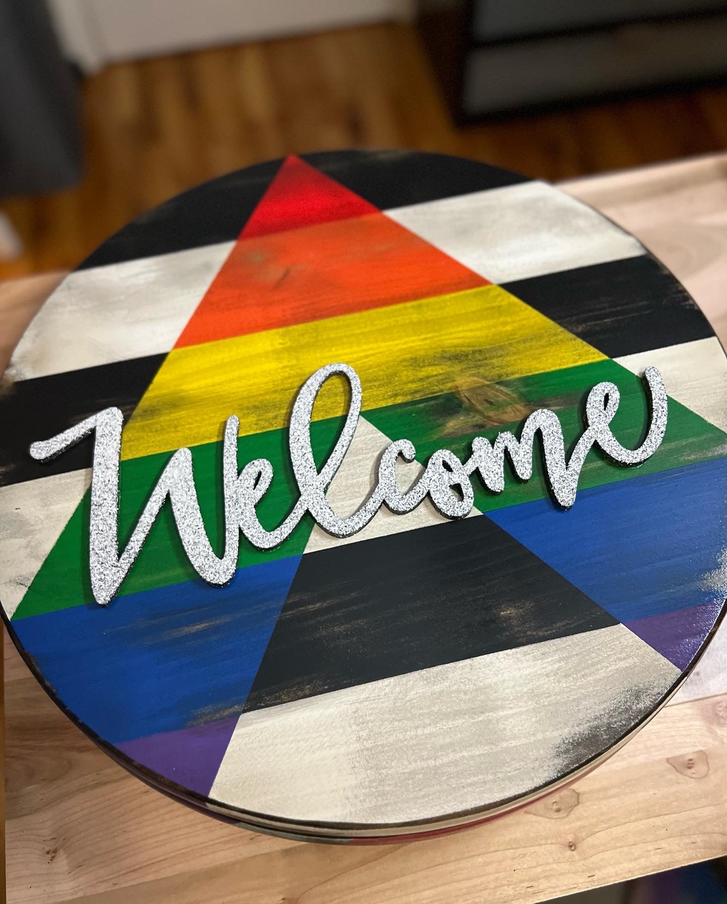 Ally Flag Front Door Welcome Sign, LGBTQ+, Ally Flag, Pride