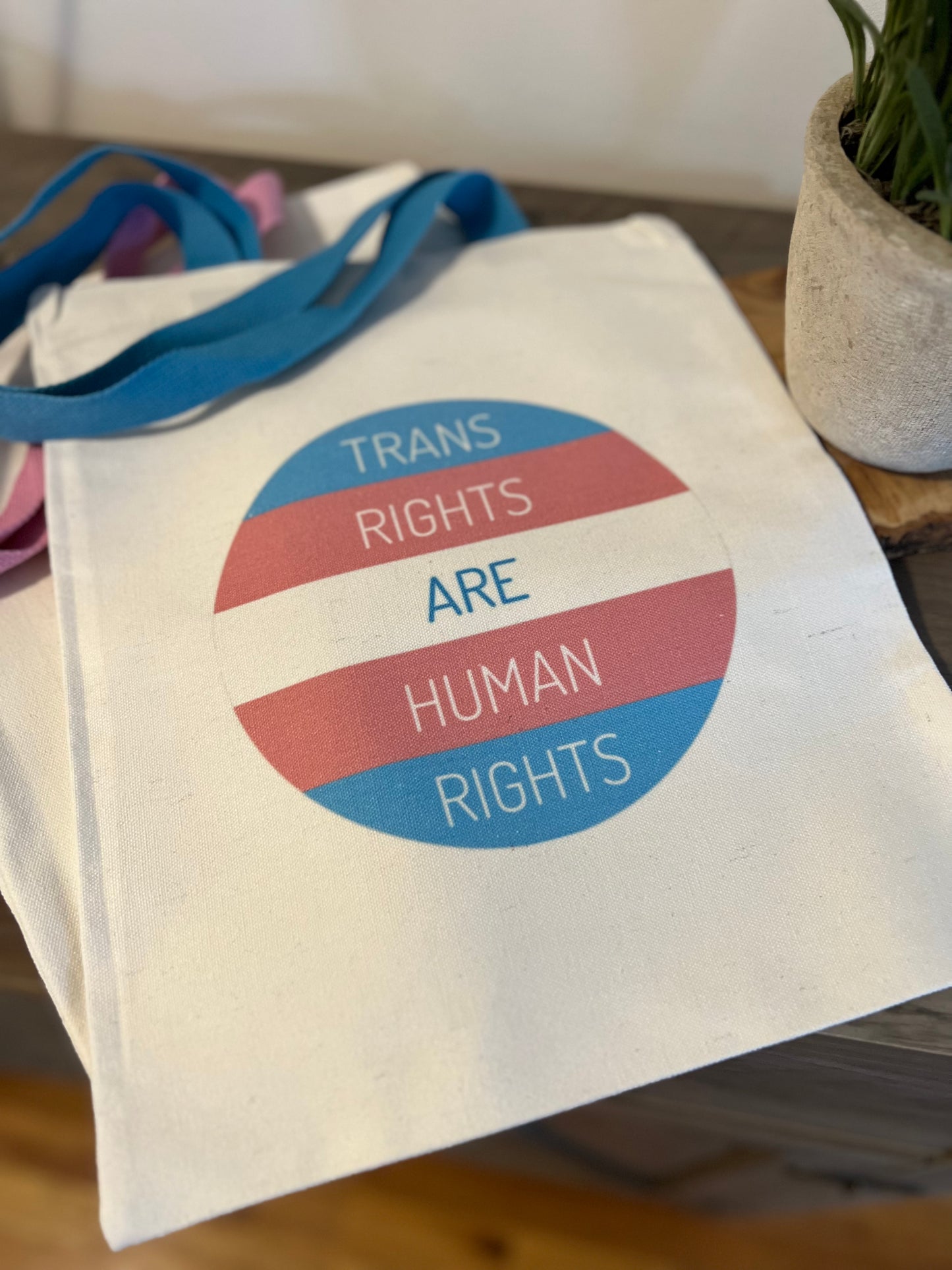 Trans Rights Are Human Rights, Canvas Tote Bag