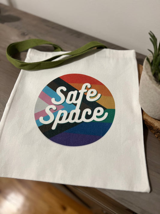 Safe Space, Canvas Tote Bag, Pride