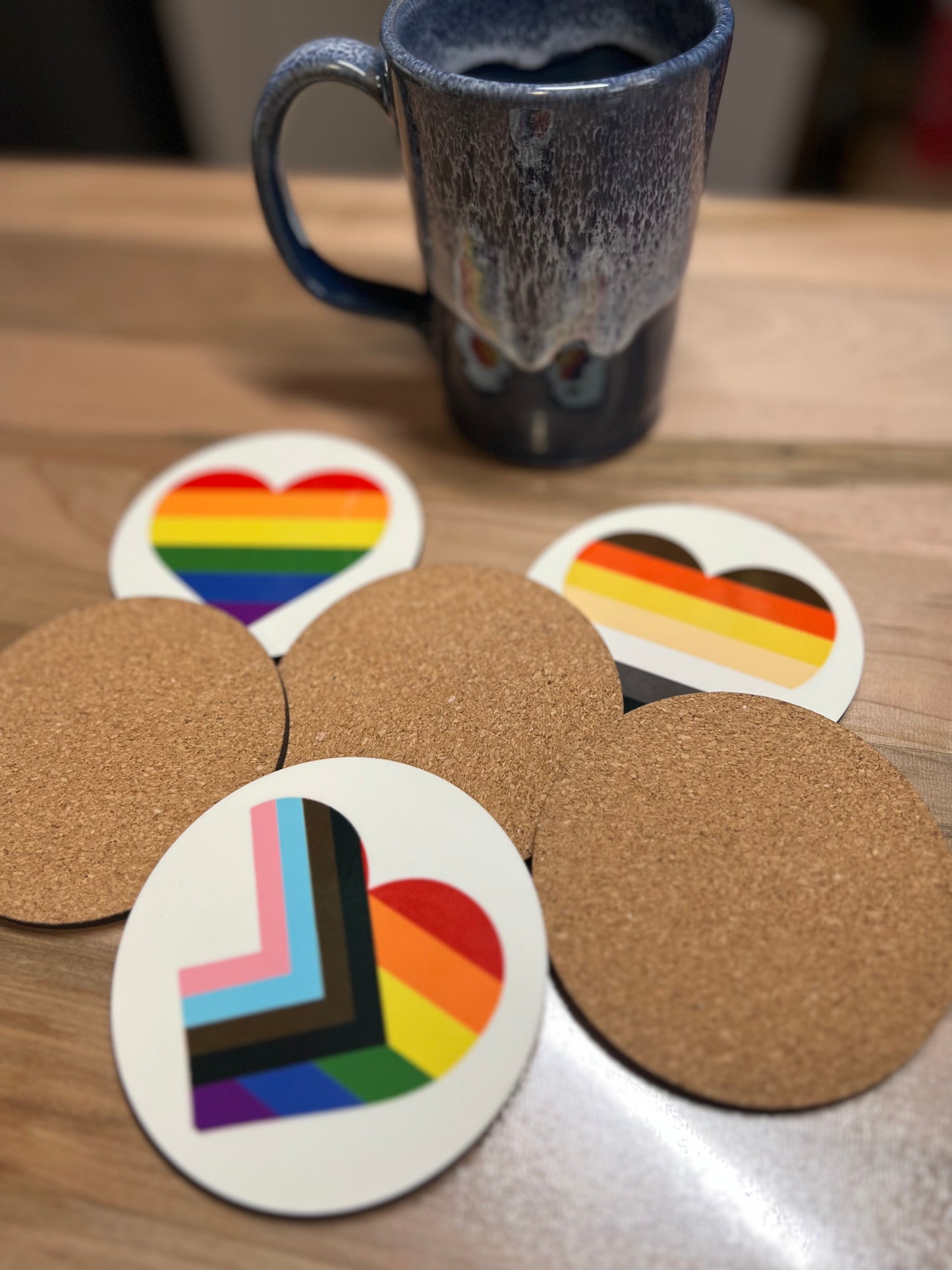 LGBTQ+ Coasters, 6 Pack, Pride, Love is Love, Trans Rights