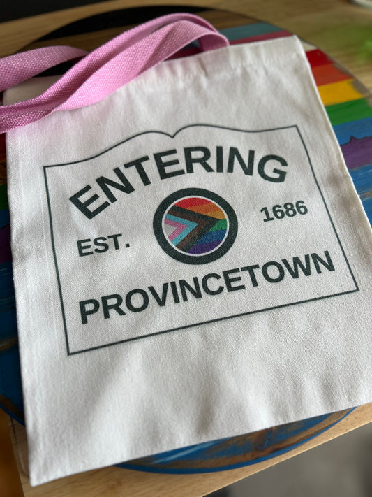 Entering Provincetown, Inclusion Flag, Canvas Tote Bag